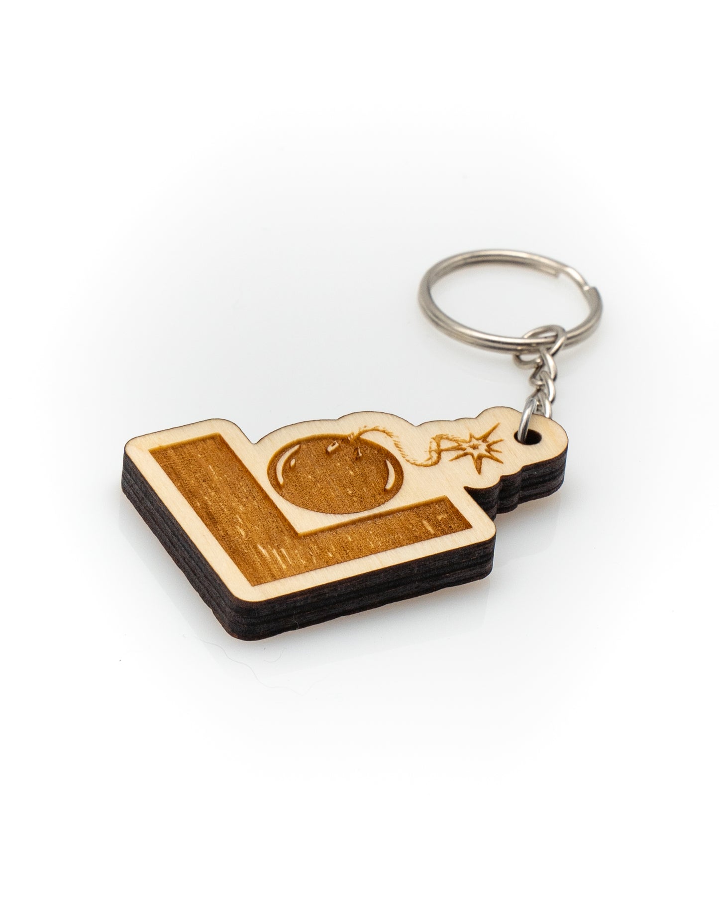 Wooden L-Bomb Keychain